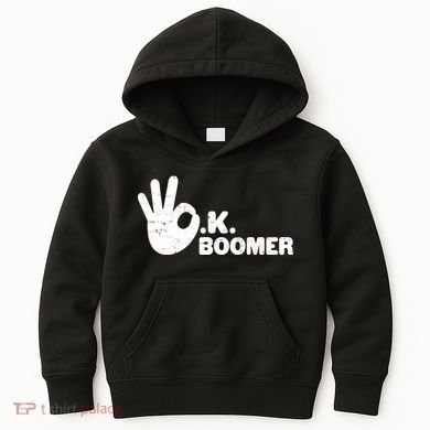 OK Boomer Funny Millenial OK Clapback Sarcasm Kids Hoodie
