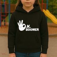 OK Boomer Funny Millenial OK Clapback Sarcasm Kids Hoodie thumb 3