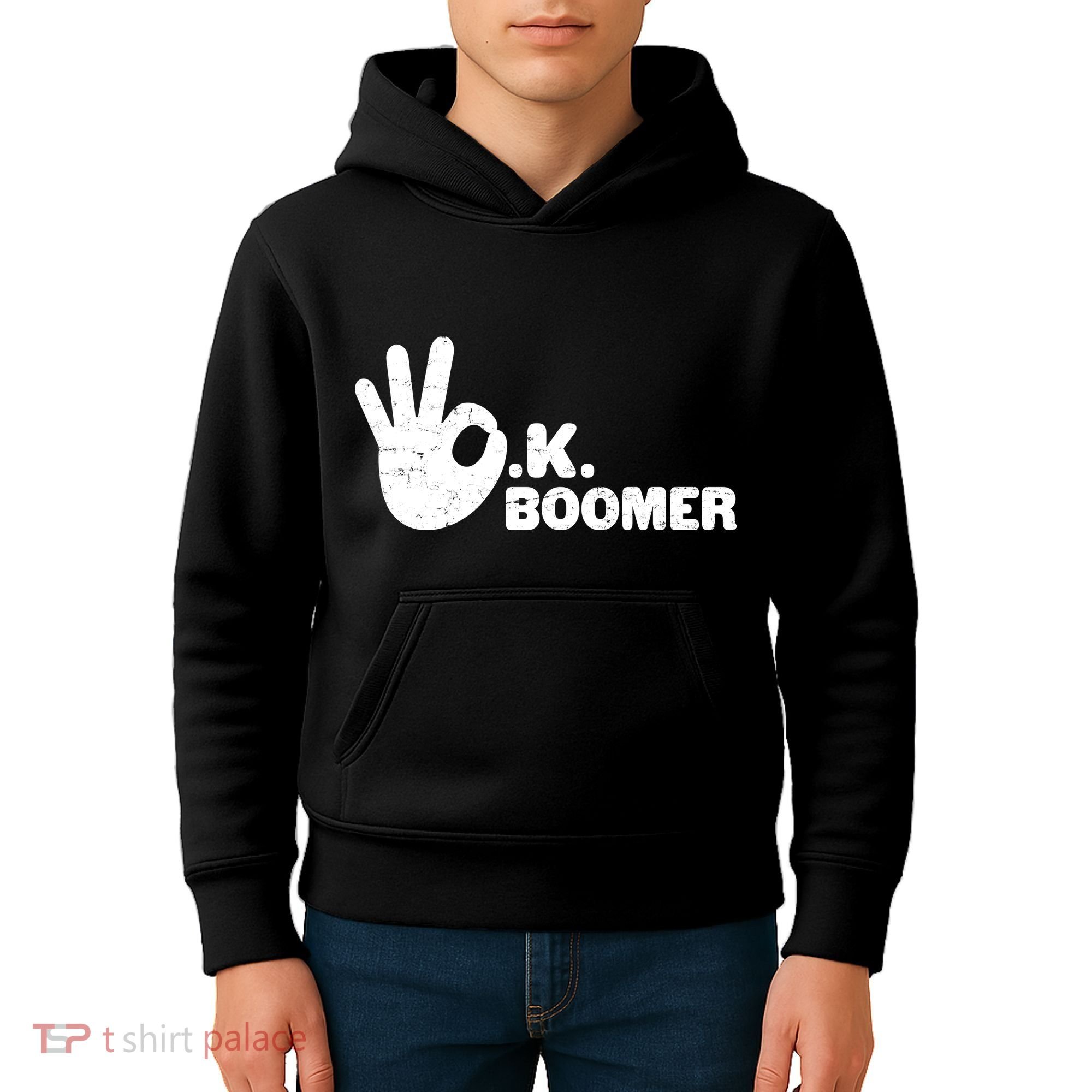 OK Boomer Funny Millenial OK Clapback Sarcasm Kids Hoodie