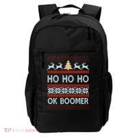 Ok Boomer Funny Ugly Christmas Sweater Ho Ho Ho  Backpack thumb 0