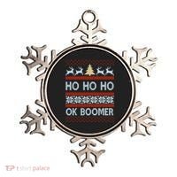 Ok Boomer Funny Ugly Christmas Sweater Ho Ho Ho  Ornament thumb 0