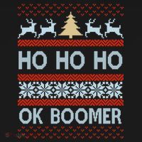 Ok Boomer Funny Ugly Christmas Sweater Ho Ho Ho  Ornament thumb 1