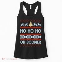 Ok Boomer Funny Ugly Christmas Sweater Ho Ho Ho  Women's Tank Top thumb 0