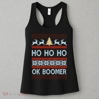 Ok Boomer Funny Ugly Christmas Sweater Ho Ho Ho  Women's Tank Top thumb 3