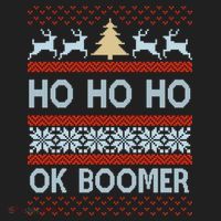 Ok Boomer Funny Ugly Christmas Sweater Ho Ho Ho  Hat thumb 2