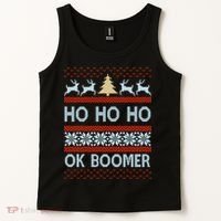 Ok Boomer Funny Ugly Christmas Sweater Ho Ho Ho  Tank Top thumb 2