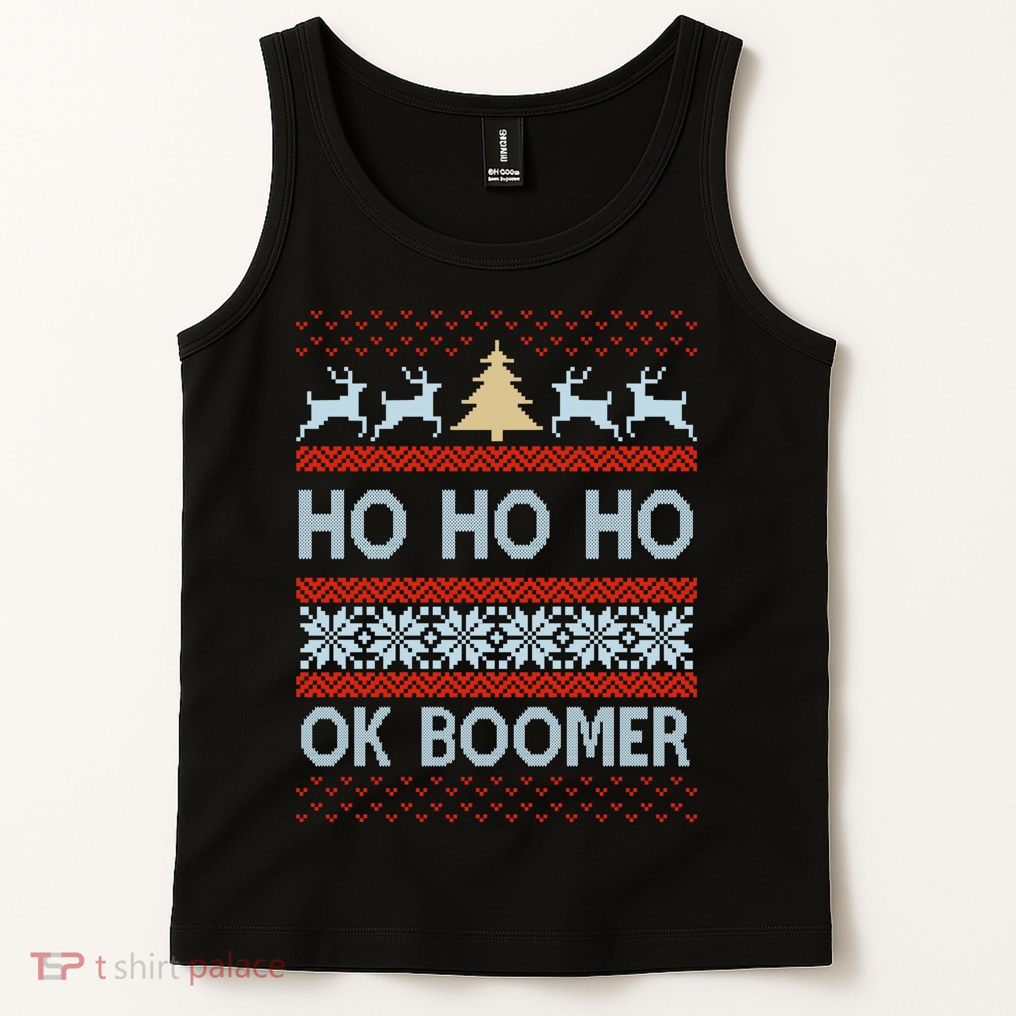 Ok Boomer Funny Ugly Christmas Sweater Ho Ho Ho  Tank Top