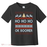 Ok Boomer Funny Ugly Christmas Sweater Ho Ho Ho  Toddler T-Shirt thumb 0