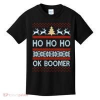 Ok Boomer Funny Ugly Christmas Sweater Ho Ho Ho  Kids T-Shirt thumb 0