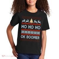 Ok Boomer Funny Ugly Christmas Sweater Ho Ho Ho  Kids T-Shirt thumb 2