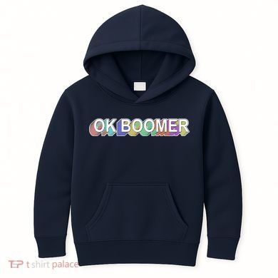 Ok Boomer Retro 80's Colors Kids Hoodie