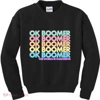 Ok Boomer The World Is Changing Kids Sweatshirt thumb 0