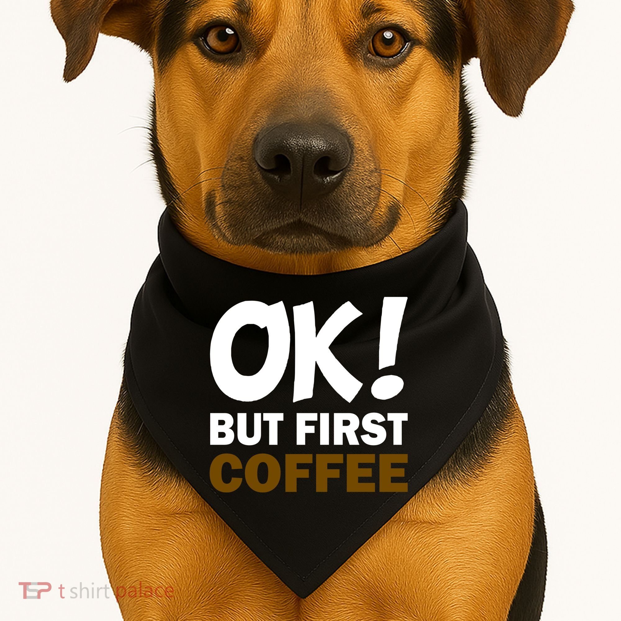 Ok! But First Coffee USA-Made Doggie Bandana