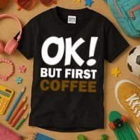 Ok! But First Coffee Kids T-Shirt thumb 3
