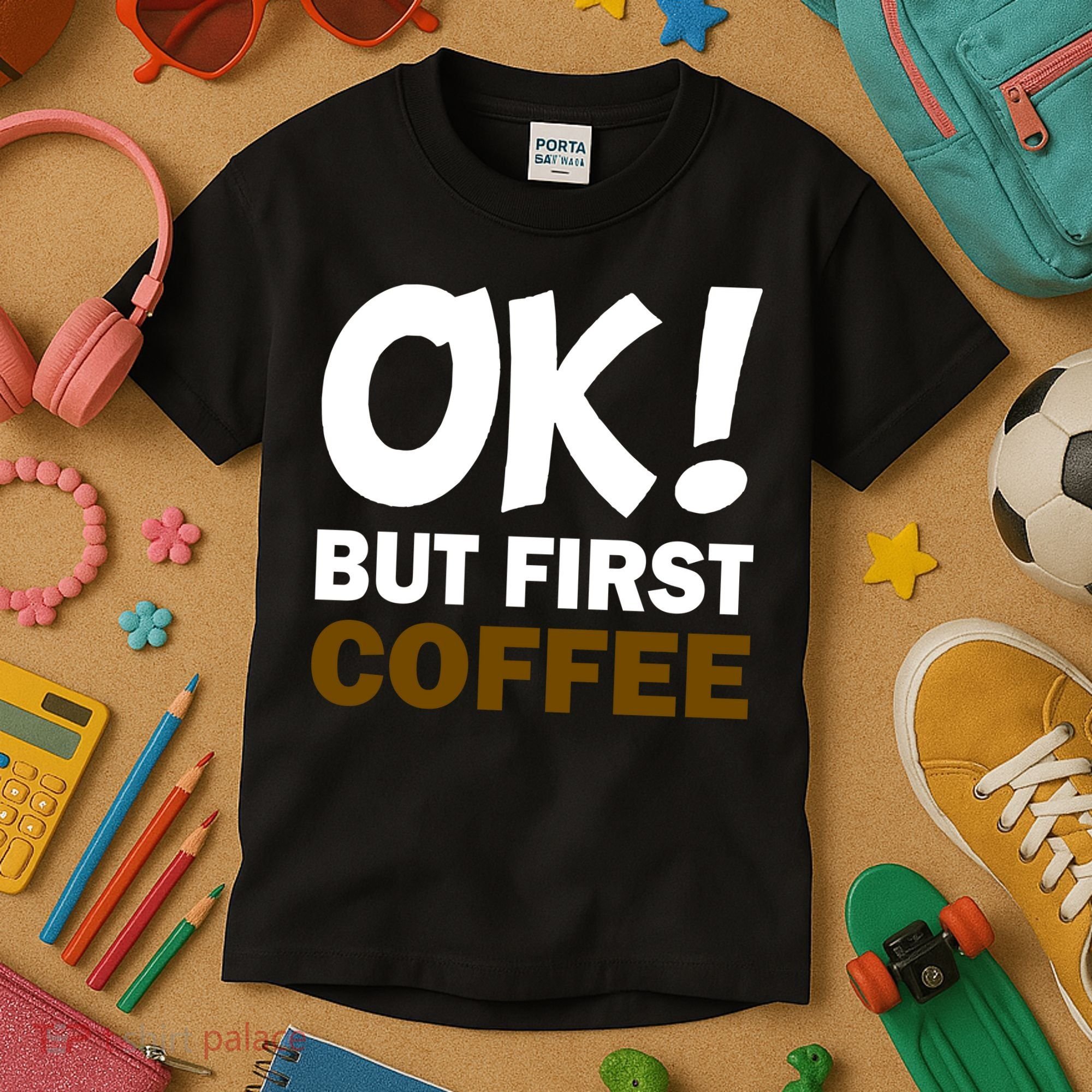 Ok! But First Coffee Kids T-Shirt