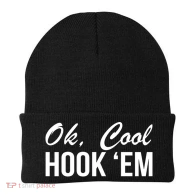Ok Cool Hook'Em Texas Hook Em Beanie