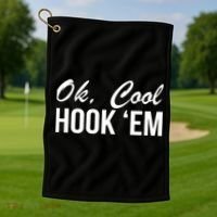 Ok Cool Hook'Em Texas Hook Em Golf Towel thumb 1