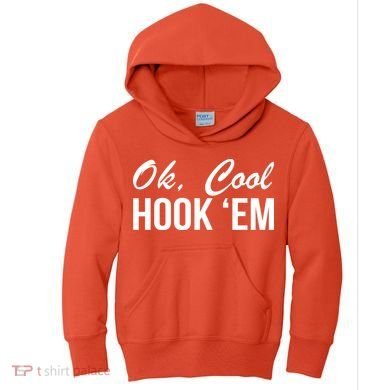 Ok Cool Hook'Em Texas Hook Em Kids Hoodie