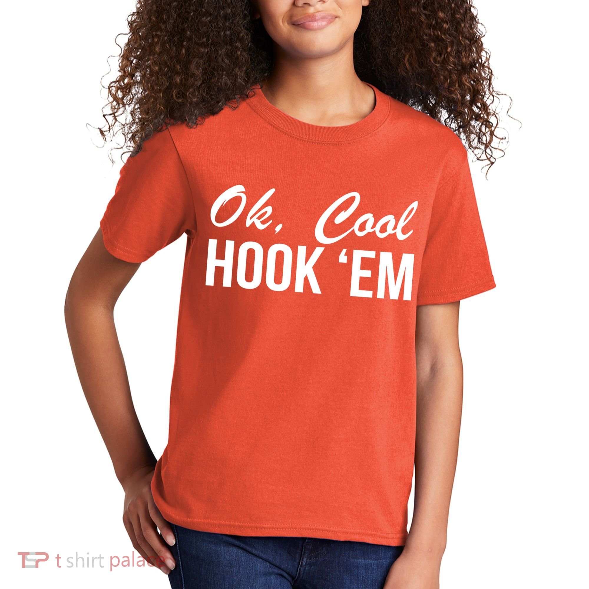 Ok Cool Hook'Em Texas Hook Em Kids T-Shirt