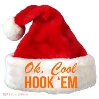 Ok Cool Hook'Em Texas Hook Em Santa Hat thumb 0
