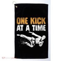 One Kick At A Time Taekwondo Martial Artist Martial Arts Tkd Gift Golf Towel thumb 0