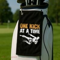 One Kick At A Time Taekwondo Martial Artist Martial Arts Tkd Gift Golf Towel thumb 2
