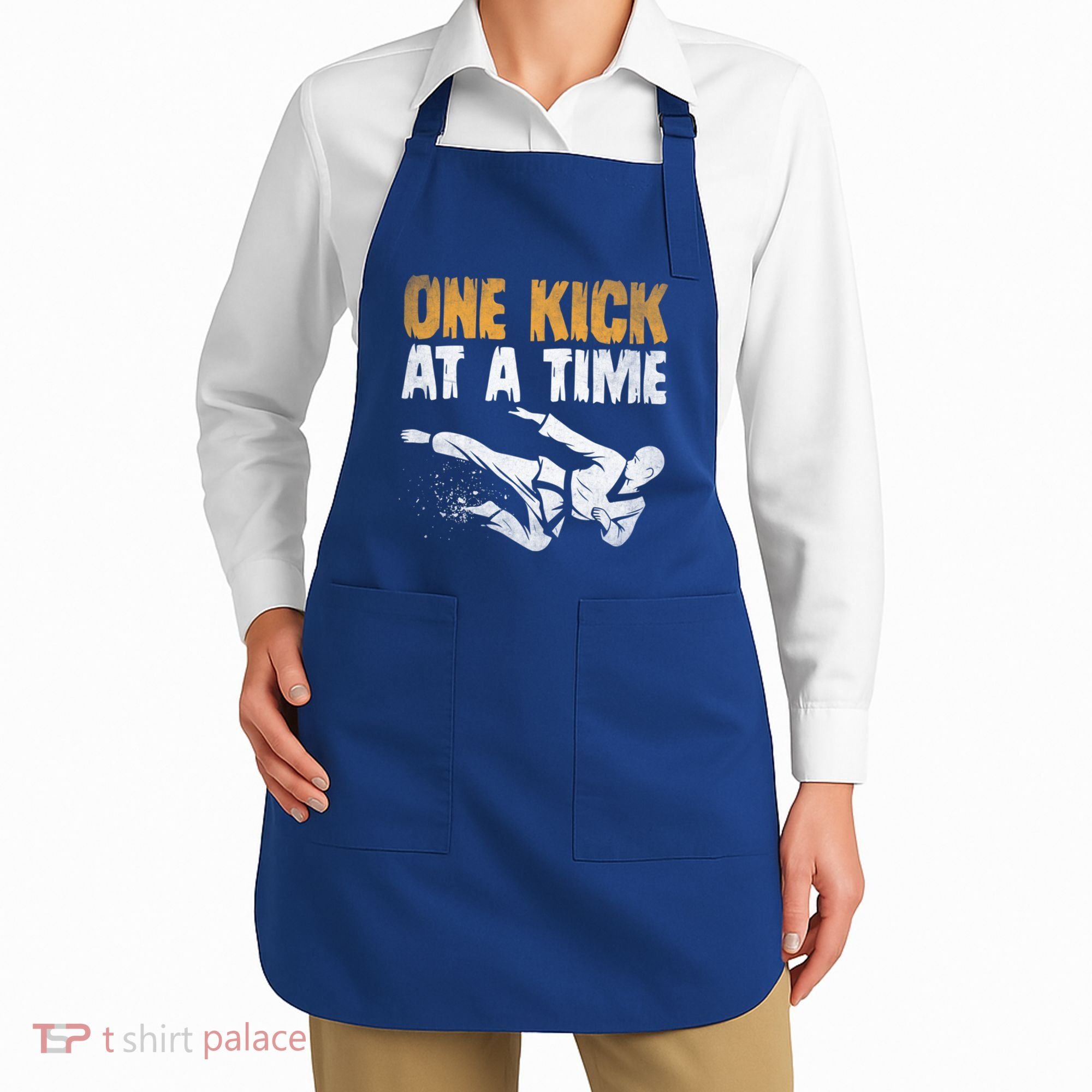 One Kick At A Time Taekwondo Martial Artist Martial Arts Tkd Gift Apron