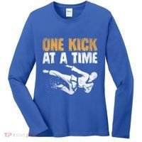 One Kick At A Time Taekwondo Martial Artist Martial Arts Tkd Gift Women's Long Sleeve Shirt thumb 0