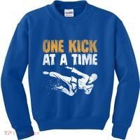 One Kick At A Time Taekwondo Martial Artist Martial Arts Tkd Gift Kids Sweatshirt thumb 0