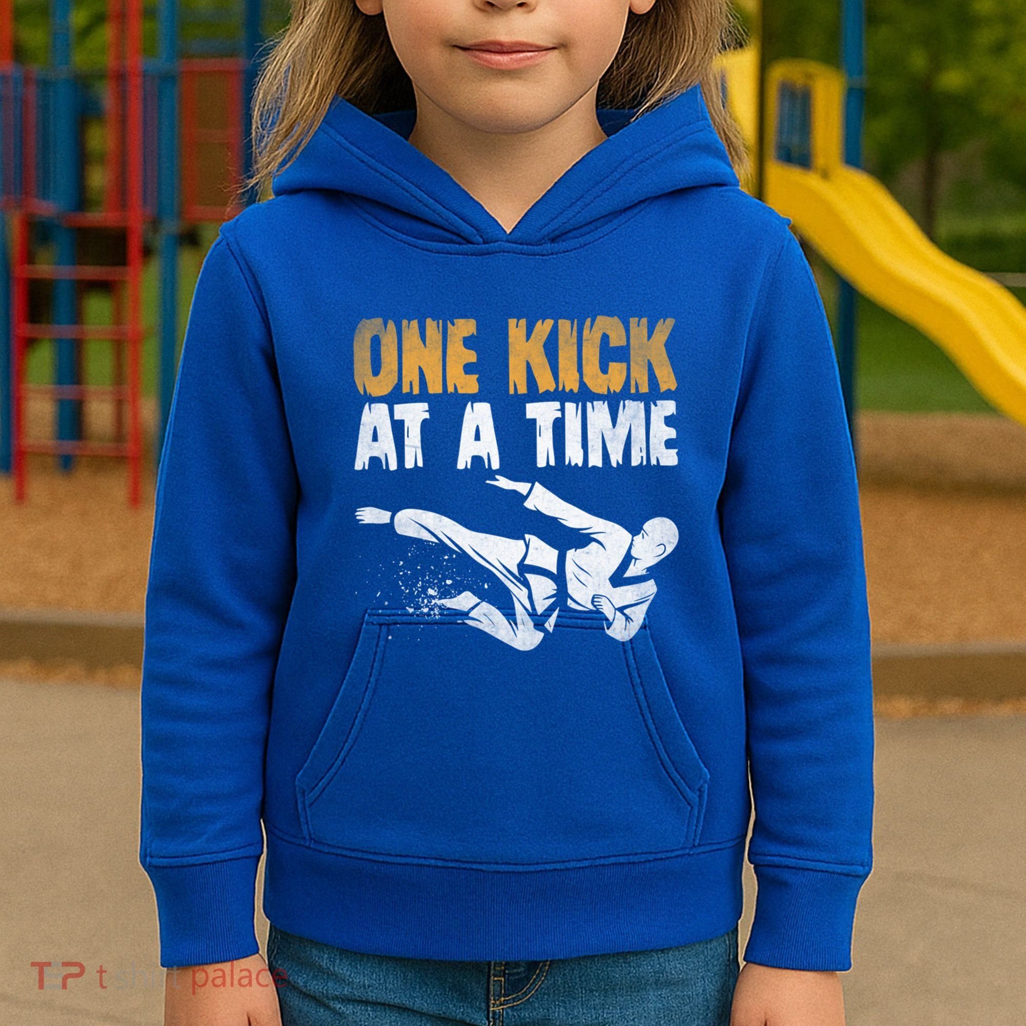 One Kick At A Time Taekwondo Martial Artist Martial Arts Tkd Gift Kids Hoodie