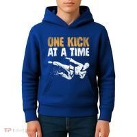 One Kick At A Time Taekwondo Martial Artist Martial Arts Tkd Gift Kids Hoodie thumb 4