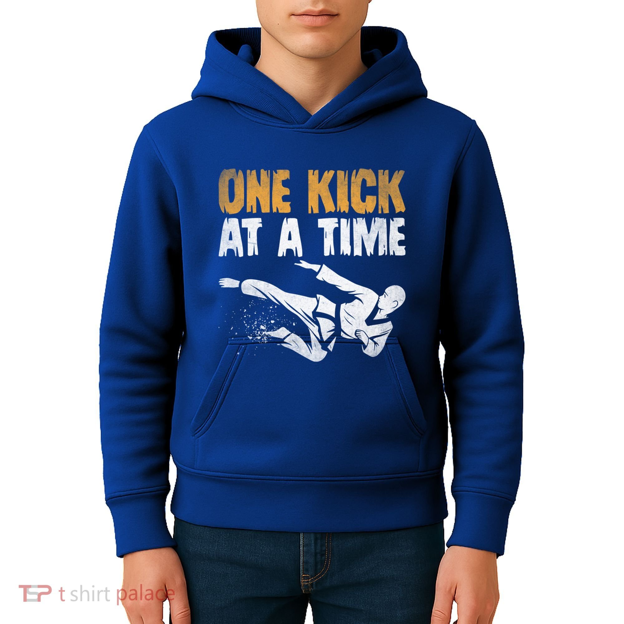 One Kick At A Time Taekwondo Martial Artist Martial Arts Tkd Gift Kids Hoodie
