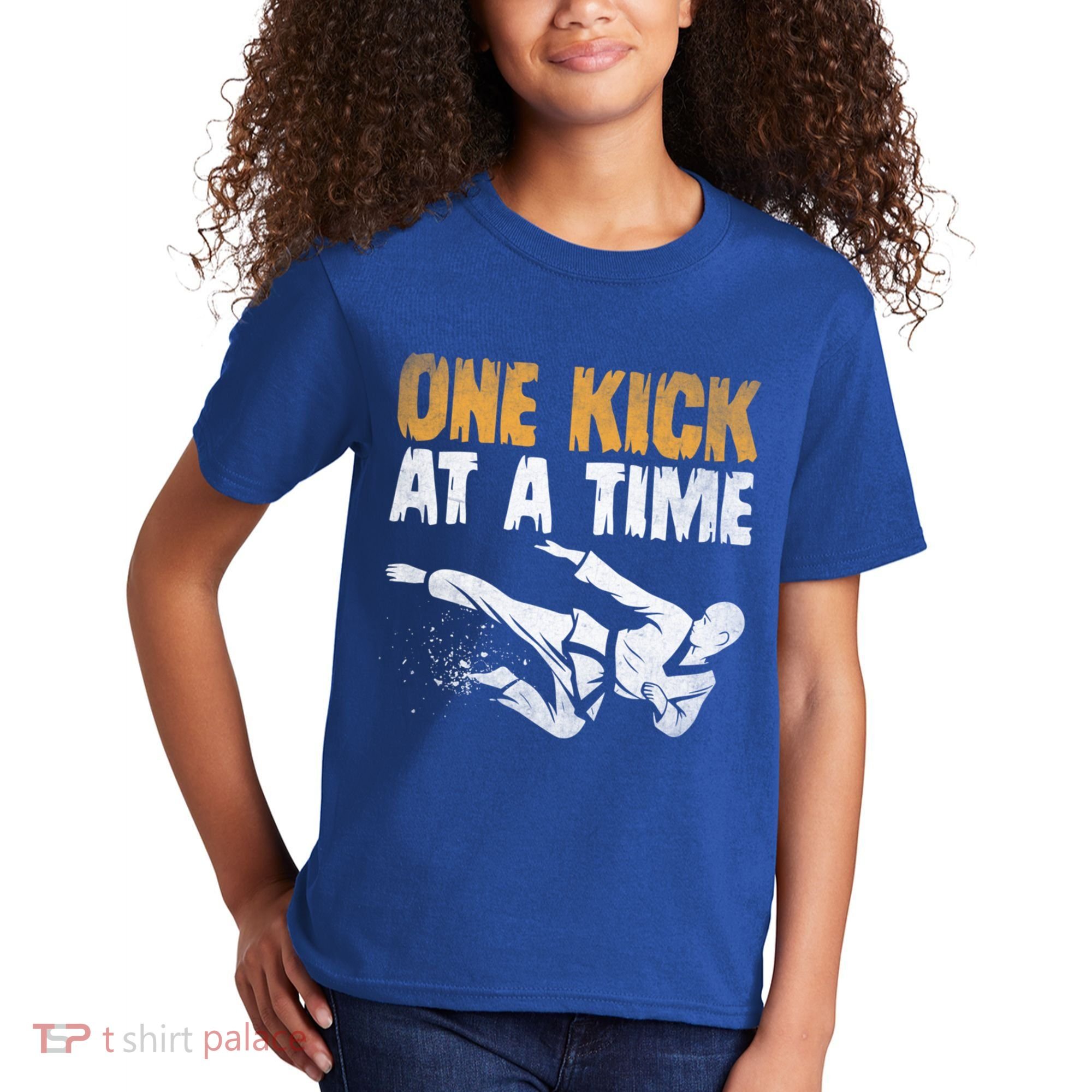 One Kick At A Time Taekwondo Martial Artist Martial Arts Tkd Gift Kids T-Shirt