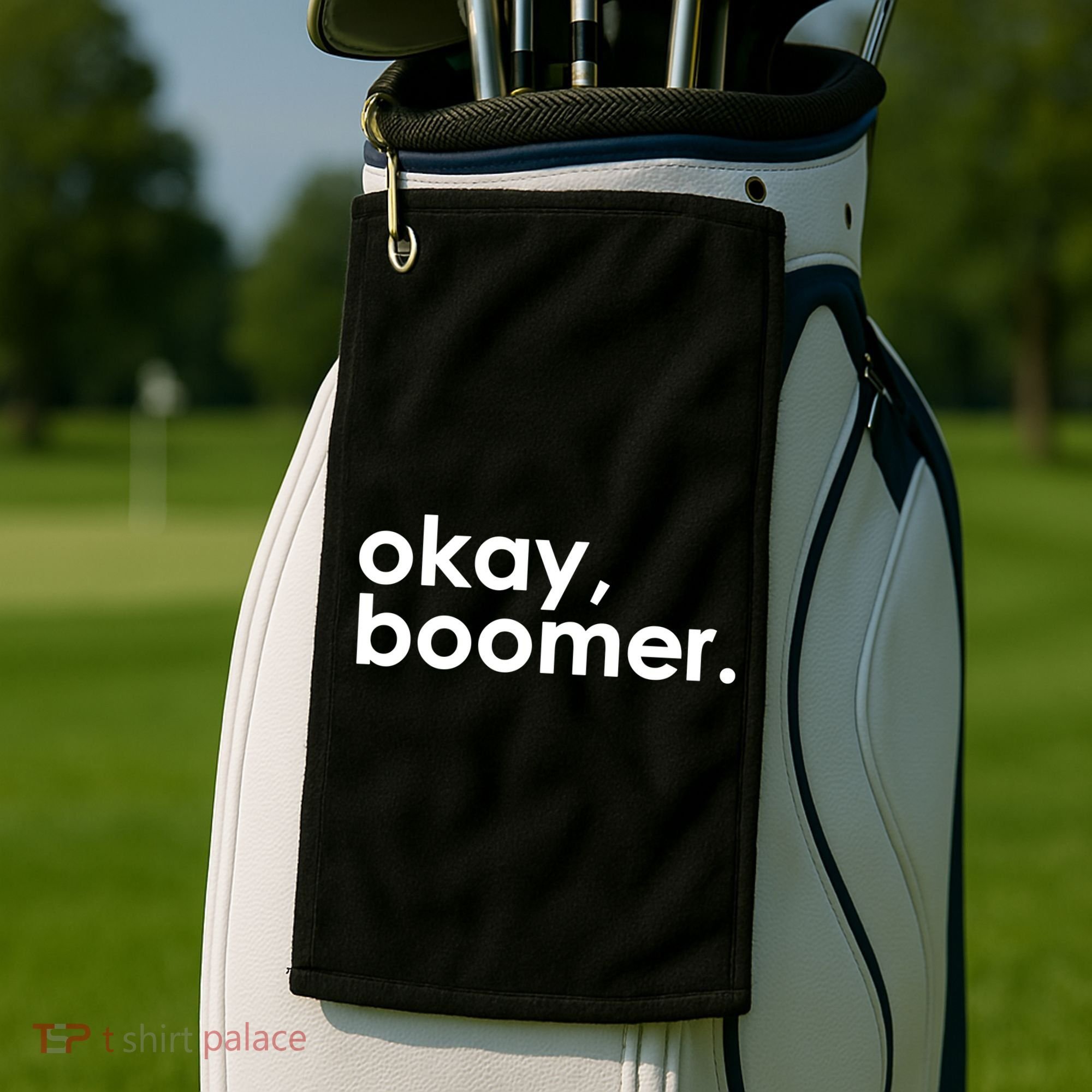 Okay, Boomer Millennial meme Golf Towel