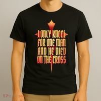 Only Kneel For The One Man Jesus T-Shirt thumb 3