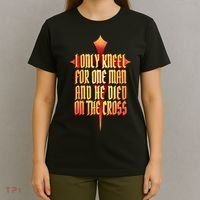 Only Kneel For The One Man Jesus T-Shirt thumb 4