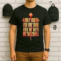 Only Kneel For The One Man Jesus T-Shirt thumb 6
