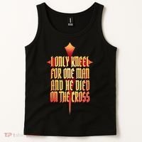 Only Kneel For The One Man Jesus Tank Top thumb 2