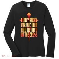 Only Kneel For The One Man Jesus Women's Long Sleeve Shirt thumb 0