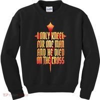 Only Kneel For The One Man Jesus Kids Sweatshirt thumb 0