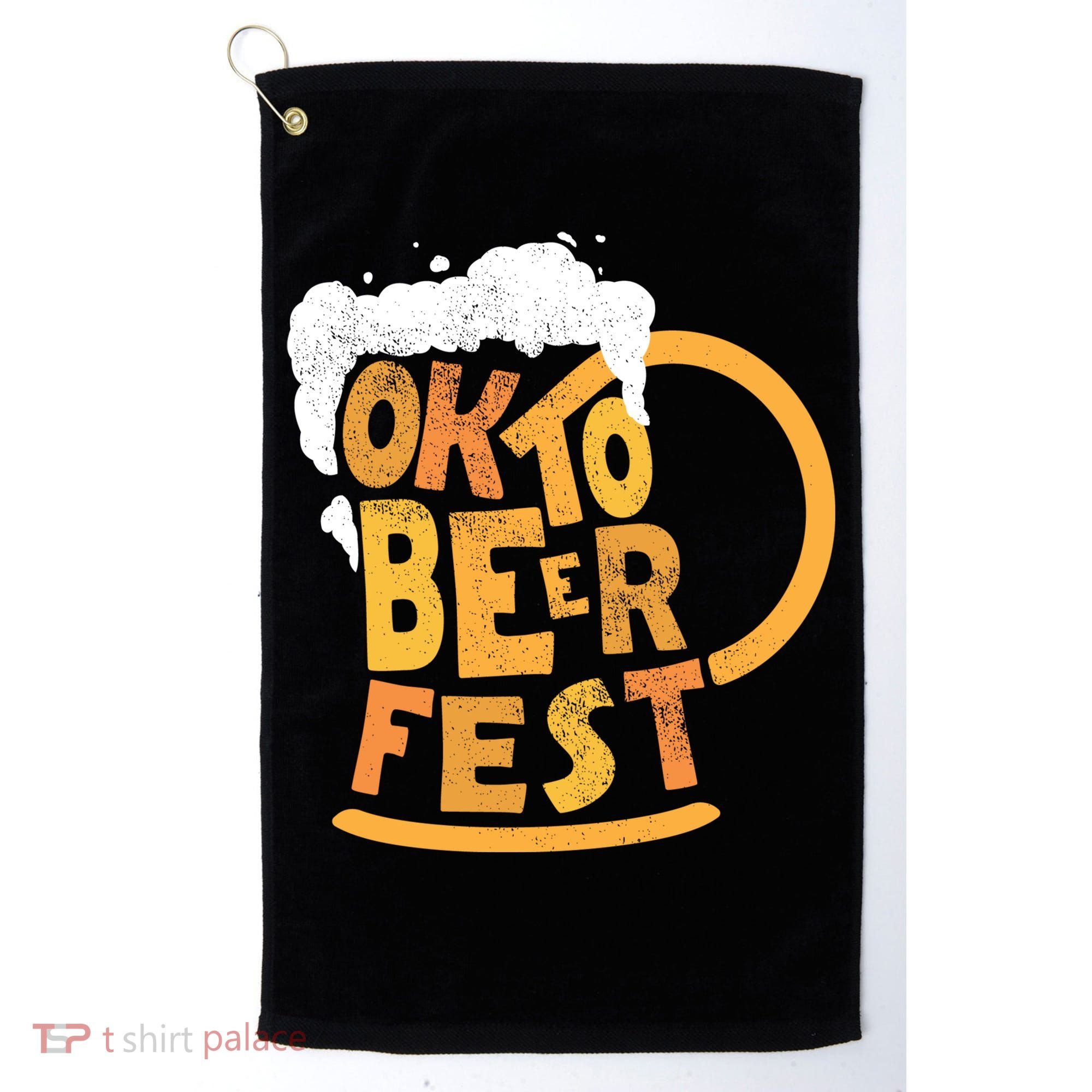 Oktoberfest Beer Fest Logo Golf Towel