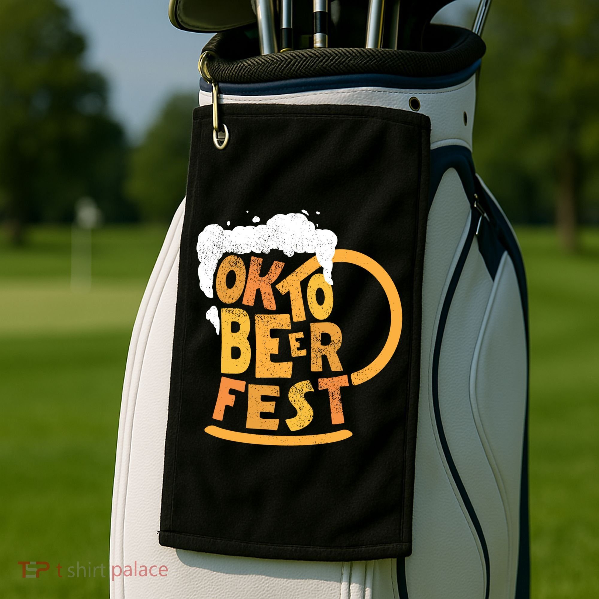 Oktoberfest Beer Fest Logo Golf Towel