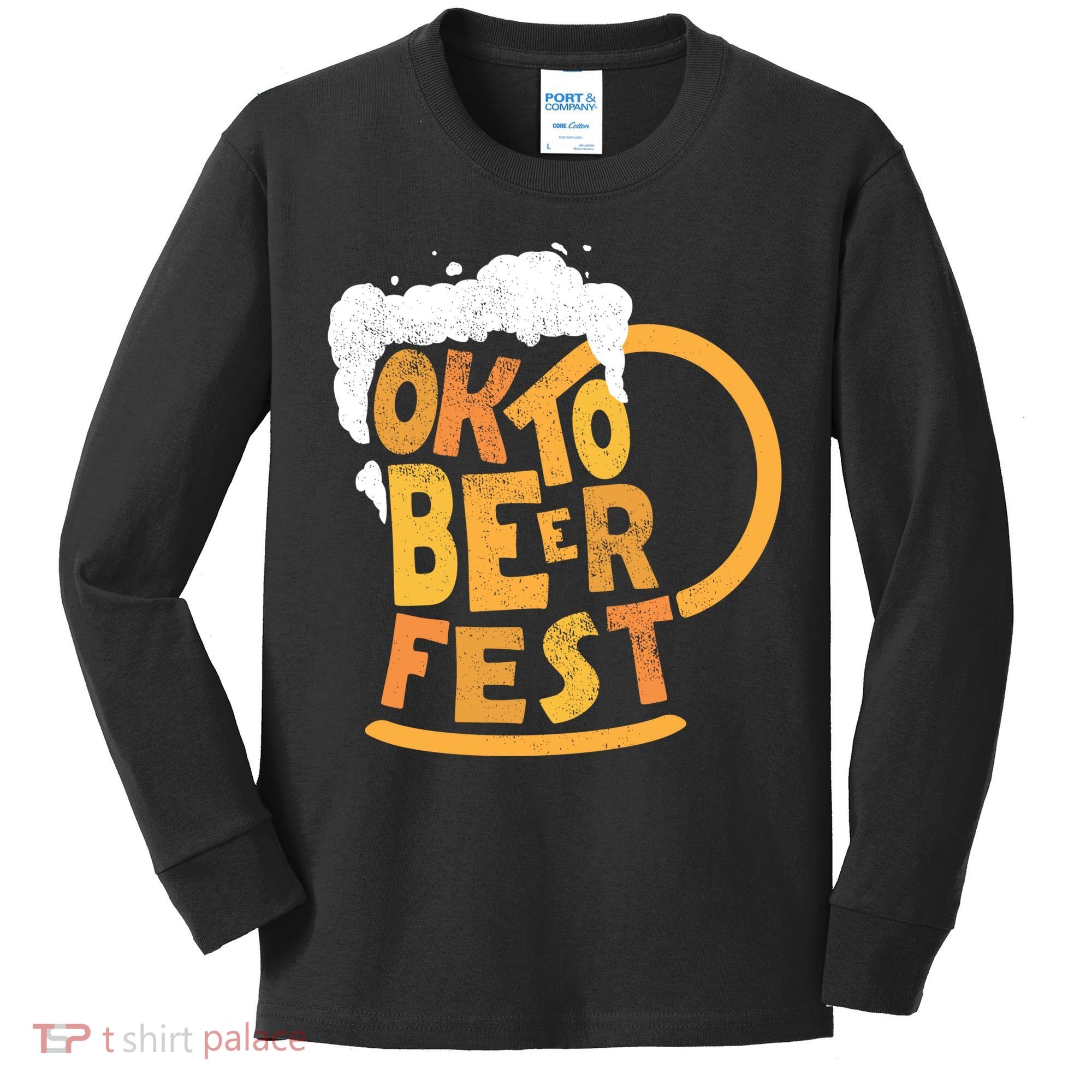 Oktoberfest Beer Fest Logo Kids Long Sleeve Shirt