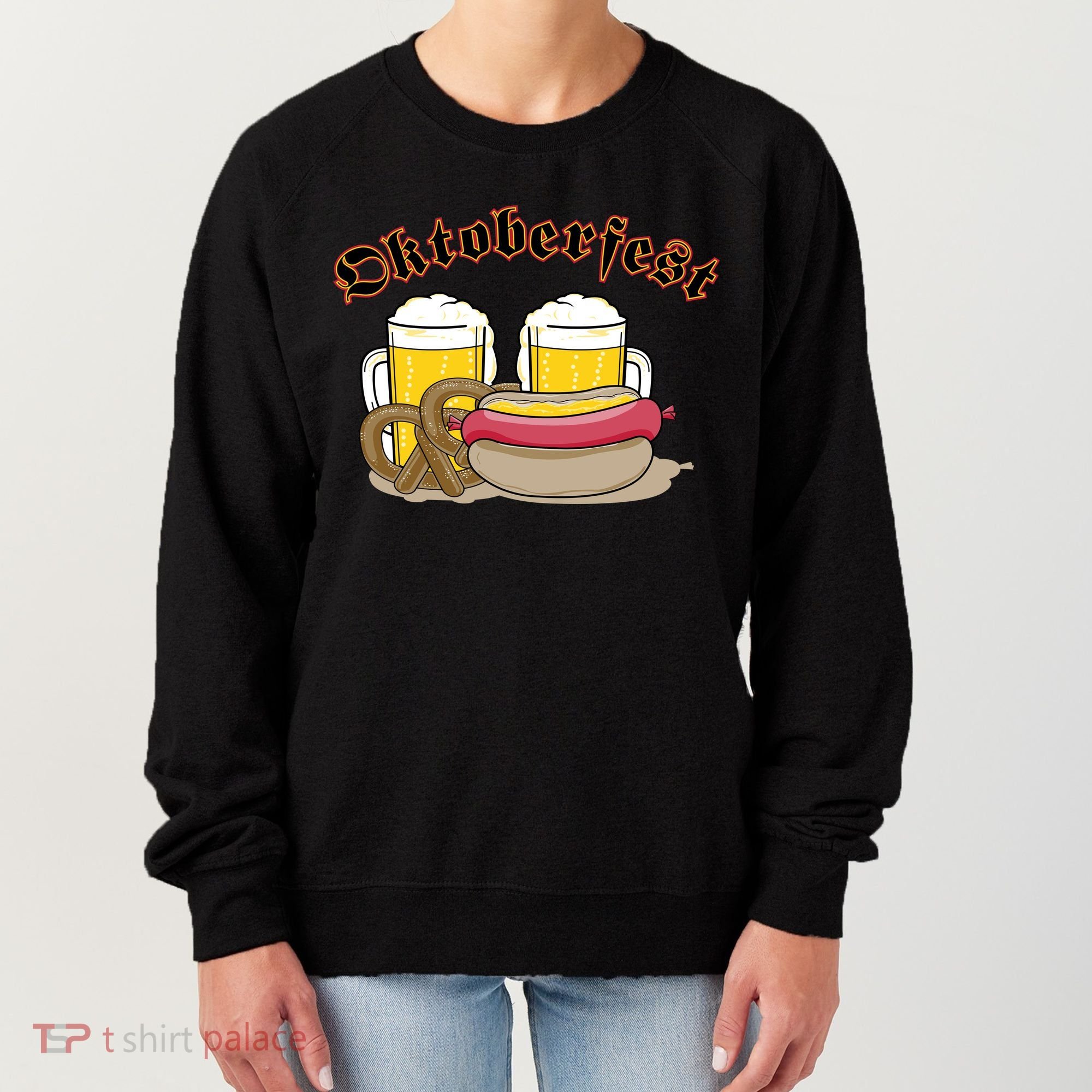 Oktoberfest Beer Pretzel Hot Dog Women's Sweatshirt