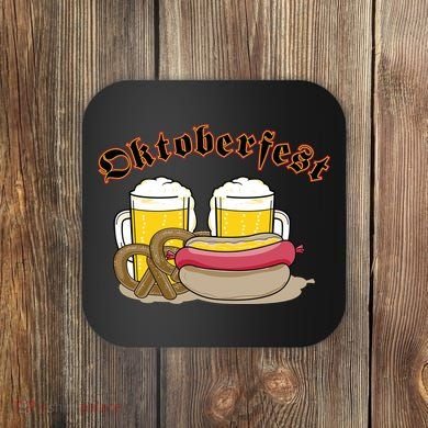 Oktoberfest Beer Pretzel Hot Dog Coaster
