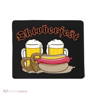 Oktoberfest Beer Pretzel Hot Dog Mousepad