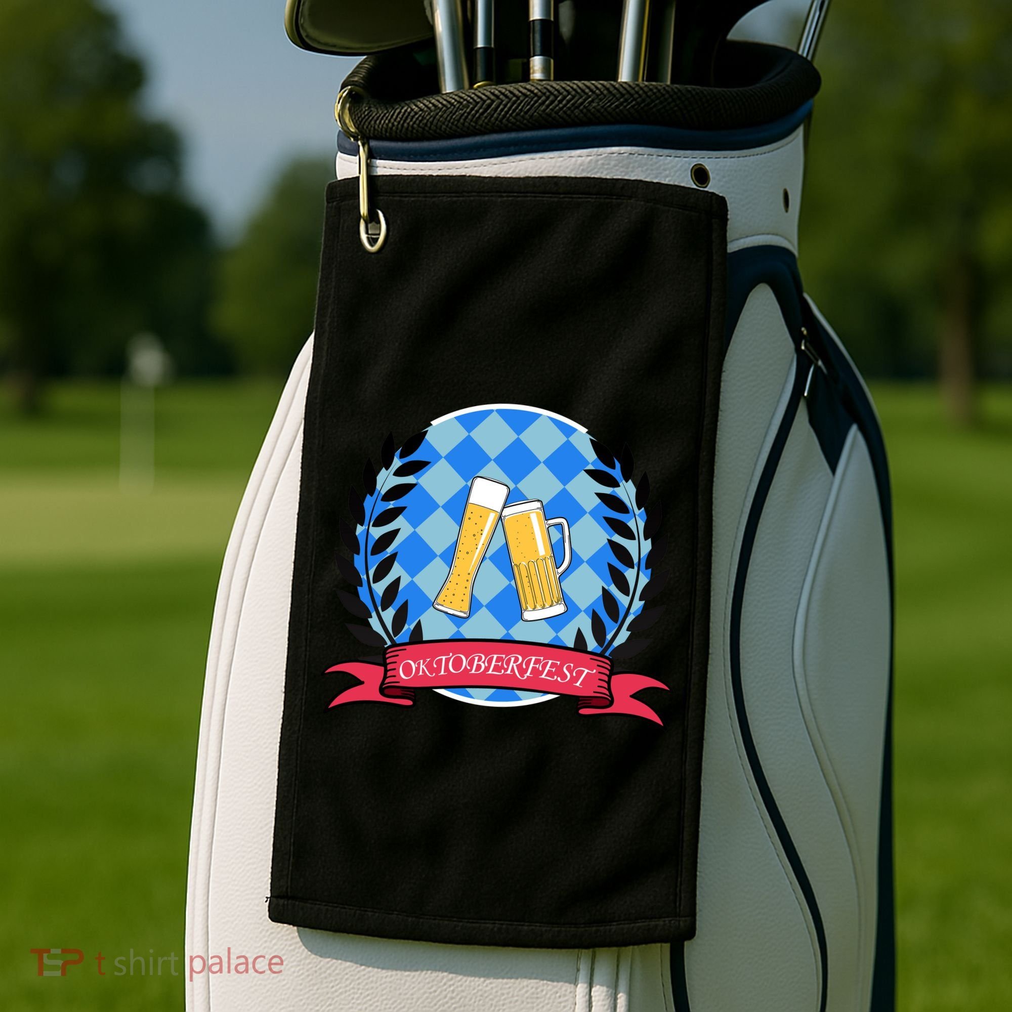 Oktoberfest Beerfest Emblem Golf Towel