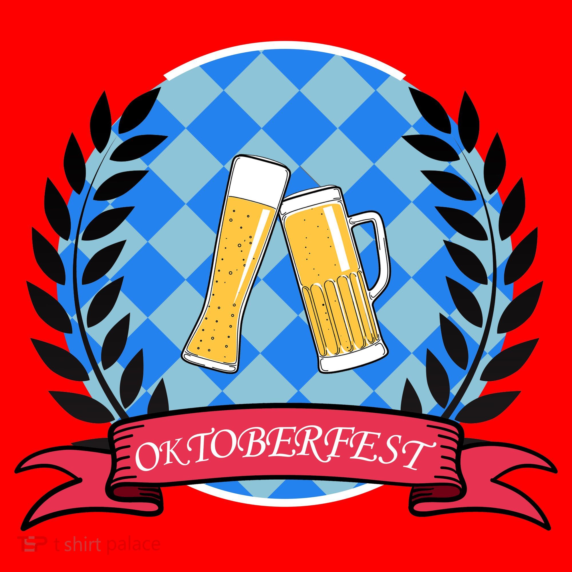 Oktoberfest Beerfest Emblem Santa Hat