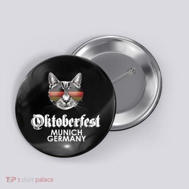 Oktoberfest Cat Munich Germany Button