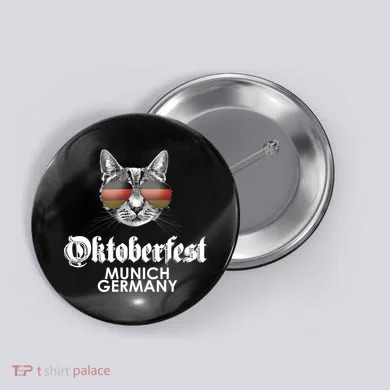 Oktoberfest Cat Munich Germany Button
